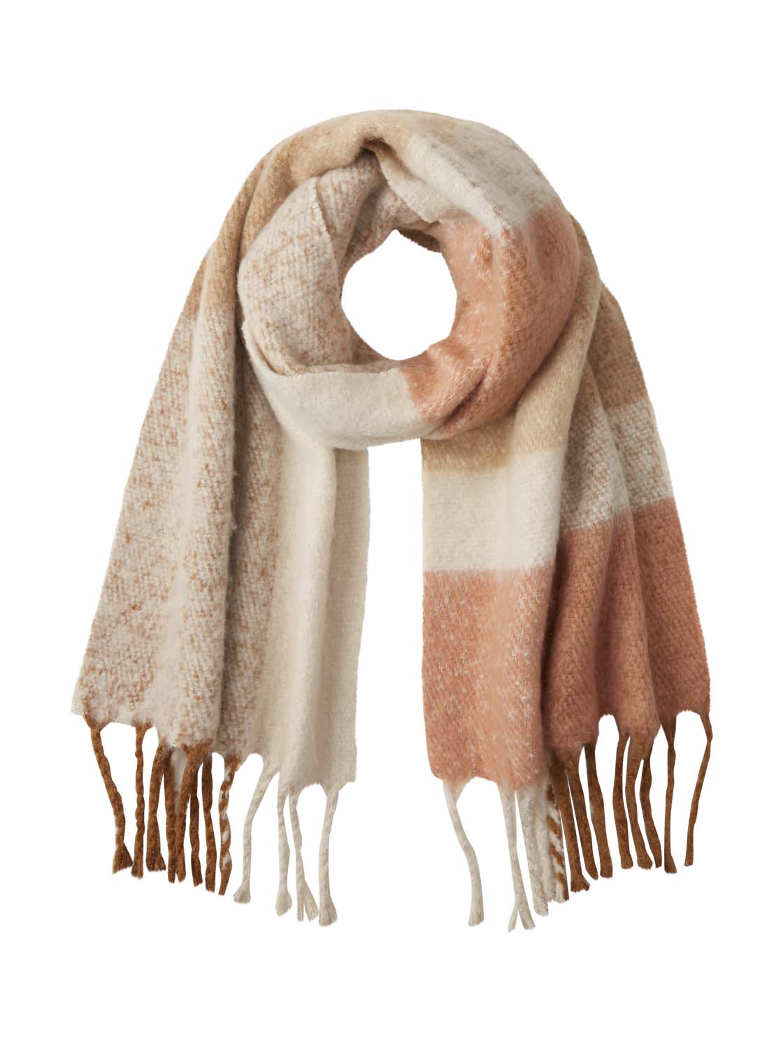 cosy brushed color block scarf